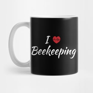 I Love Beekeeping Red Heartbeat Mug